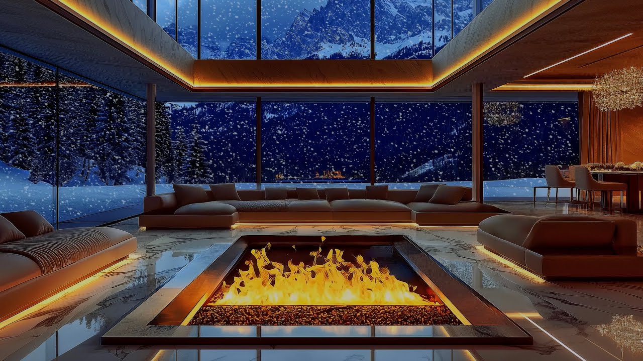 WINTER NIGHT JAZZ | Cozy Fireplace Mood for Calm Mind