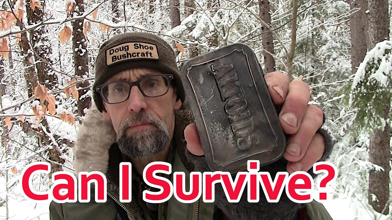 Solo Survival Movie --- Winter Bushcraft --- Wool Blanket Only (no tent, no tarp, no sleeping bag)