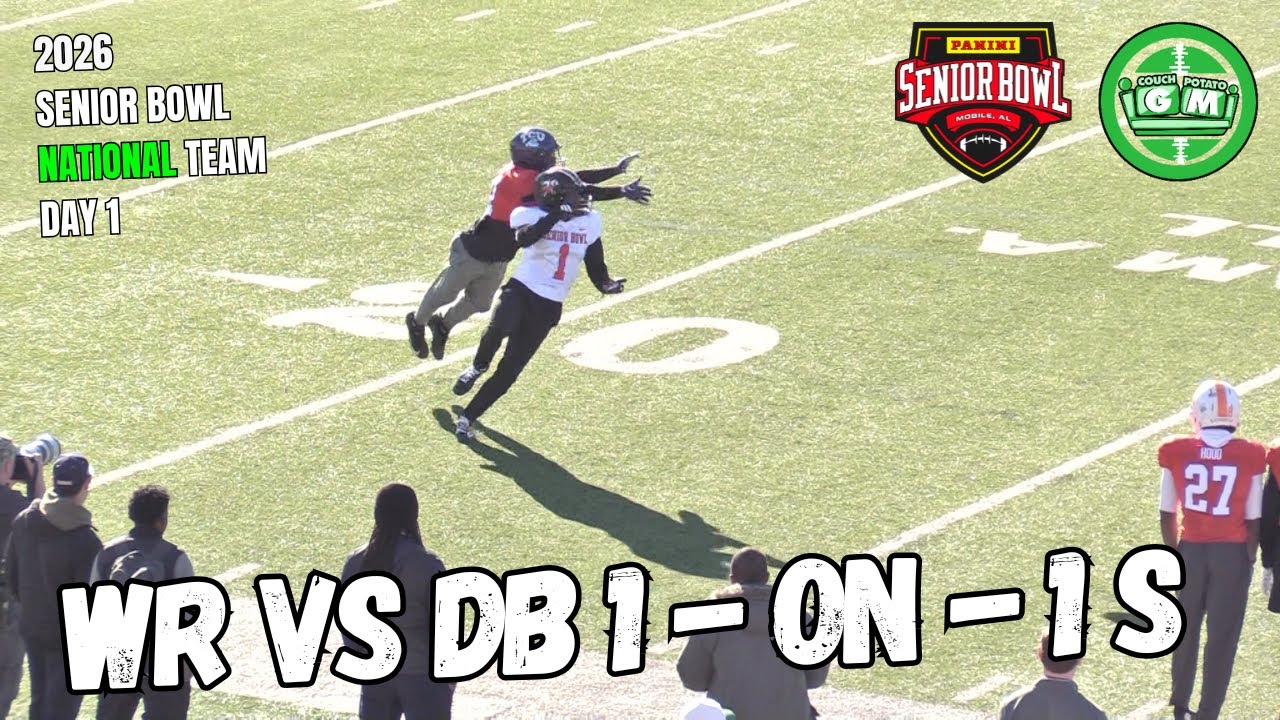 2026 Senior Bowl Day 1 | WR-vs-DB | National Team 1 on 1s