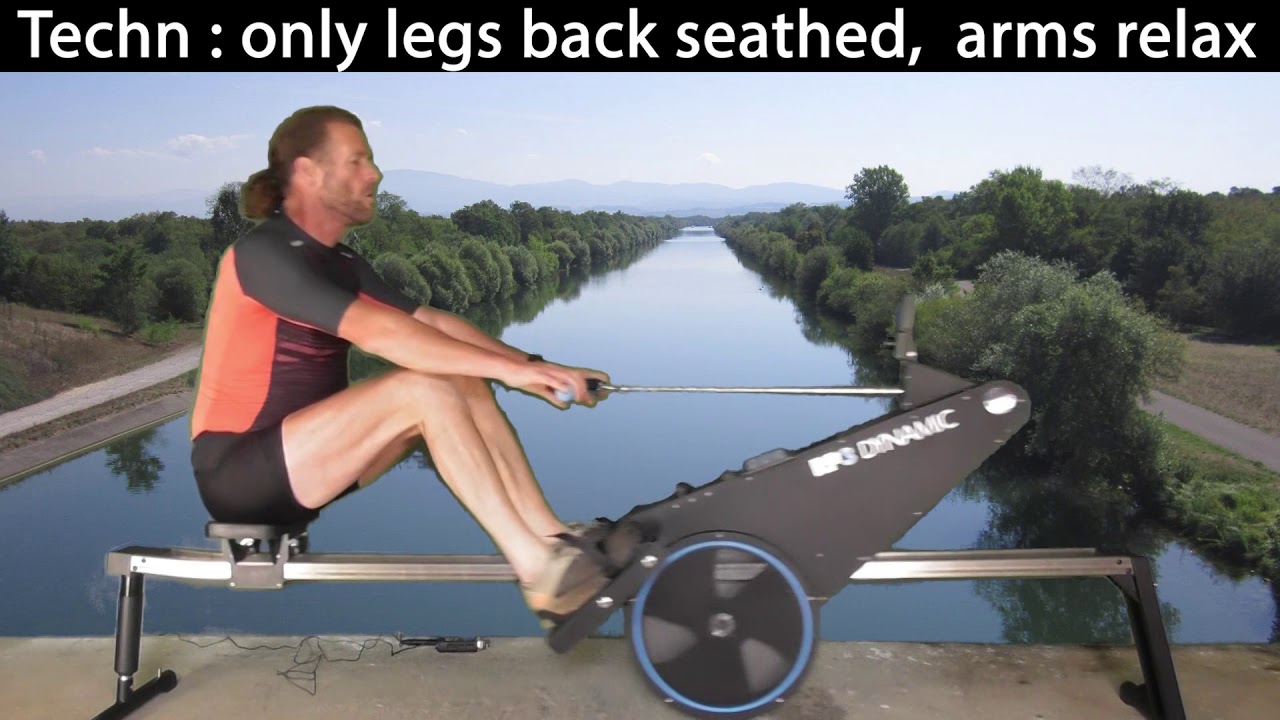 Ergomètre : tenue et positionnement du dos. Rowing ergometer : holding and positioning the back.