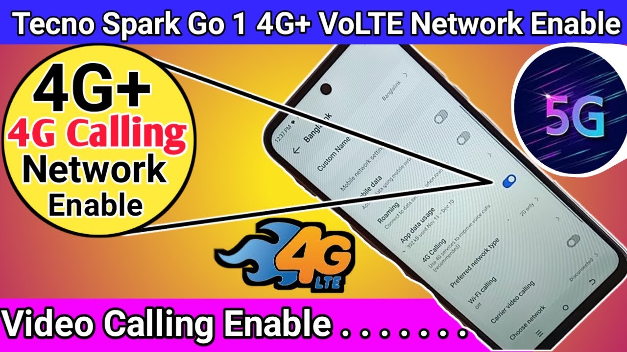 Tecno spark go 1 4G+ Network and 4G Calling service enable
