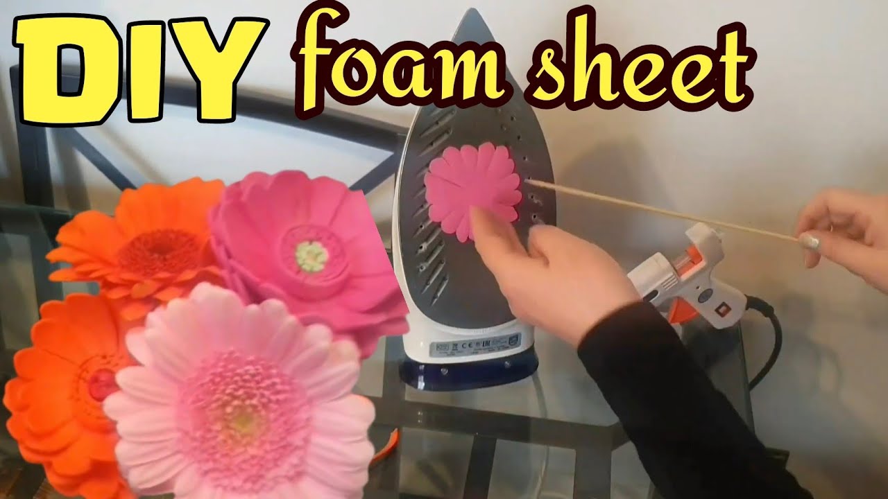How to make foam sheet Flowers. Foam gerbera daisy tutorial! Simple DIY