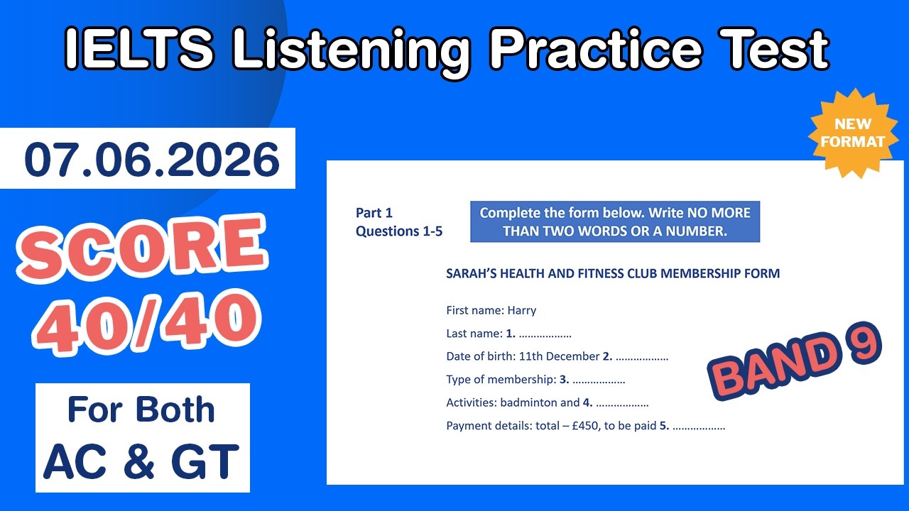 IELTS Listening Practice Test 2026 with Answers 07.06.2026 - Test #347