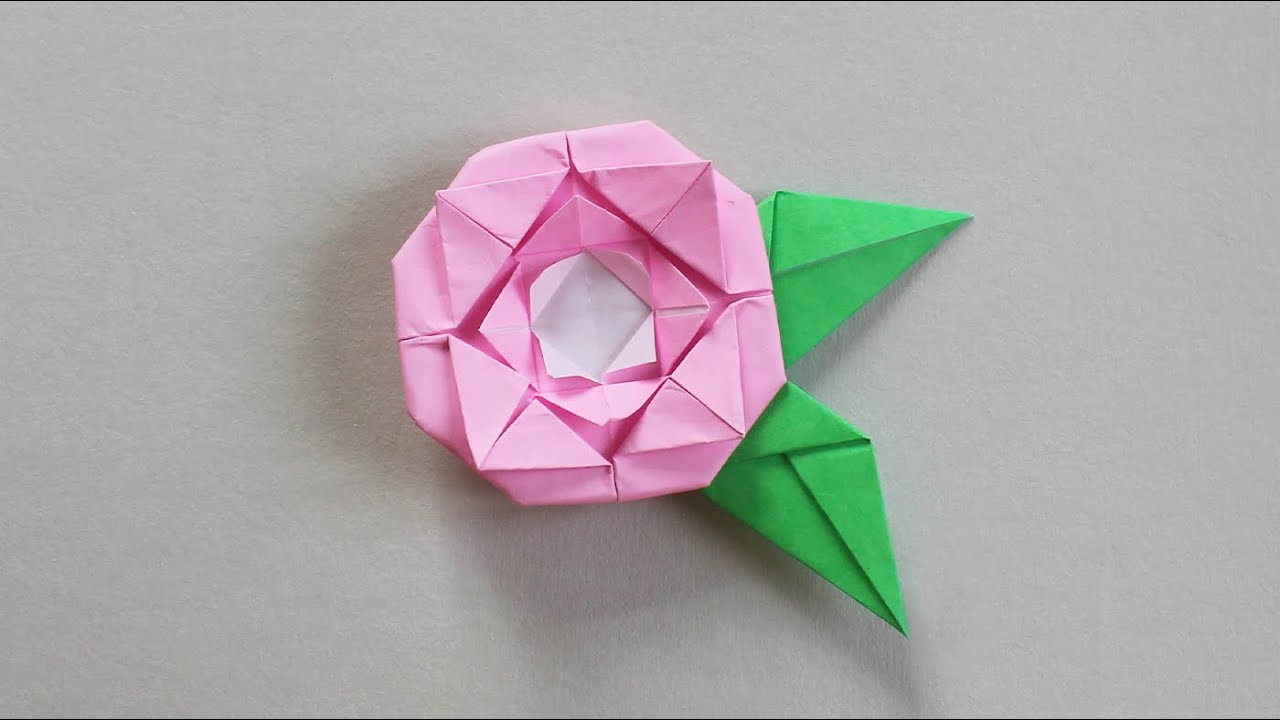 🌹Origami Rosa con Foglia | Facile per Bambini | Easy Origami Rose & Leaf