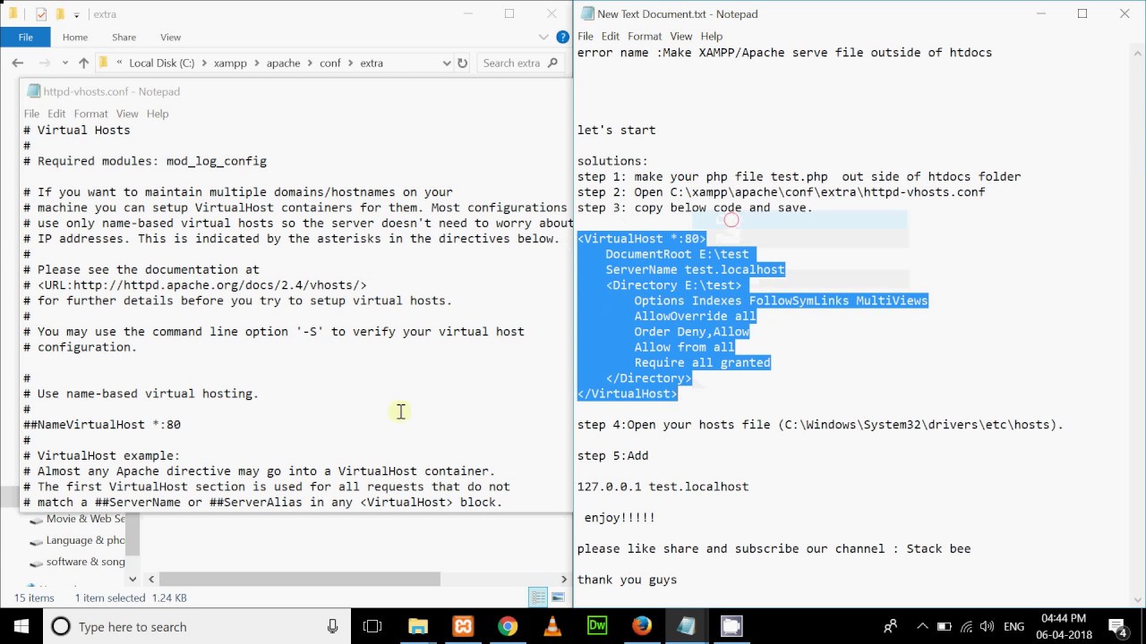Make XAMPP Apache serve file outside of htdocs
