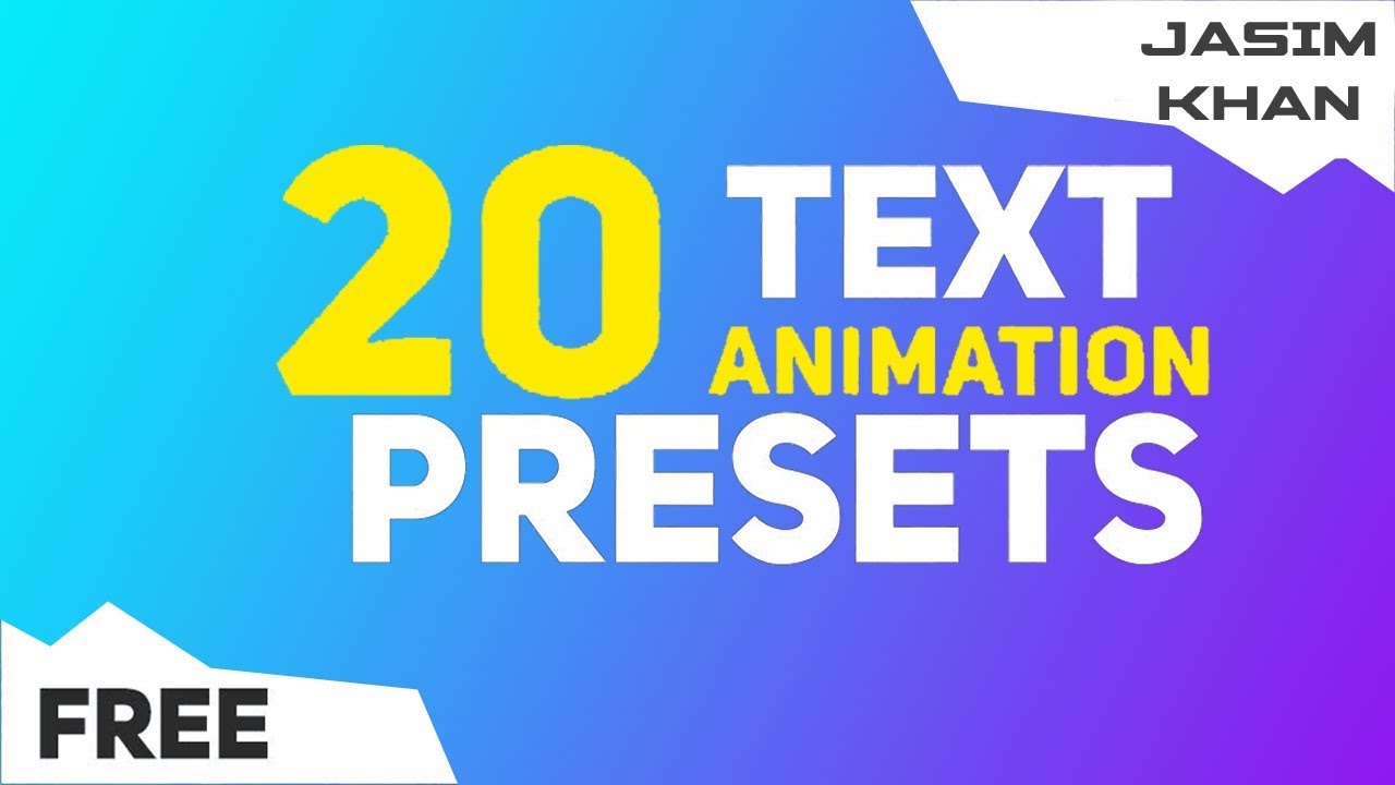 20 Text Animation Presets Pack (Free) | After Effects | #Jasimkhanbd