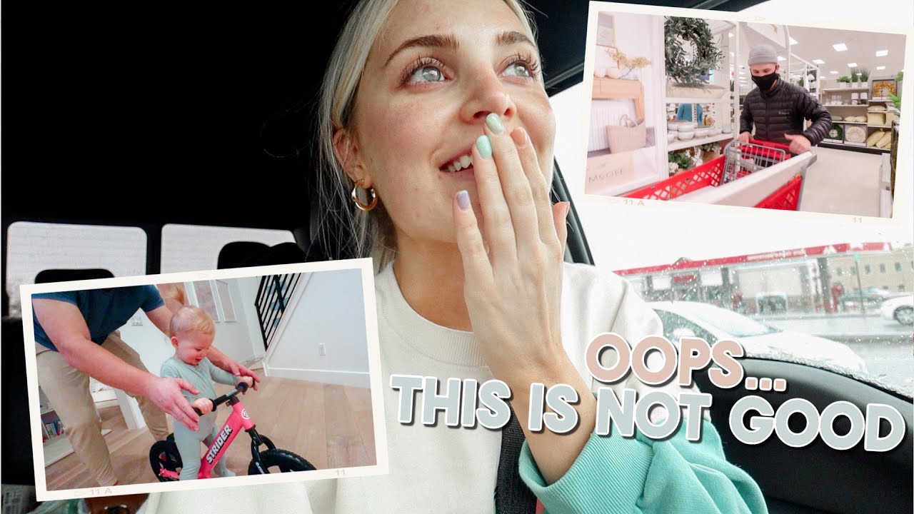 i crashed the truck oops... + target shopping & baby's first bike!