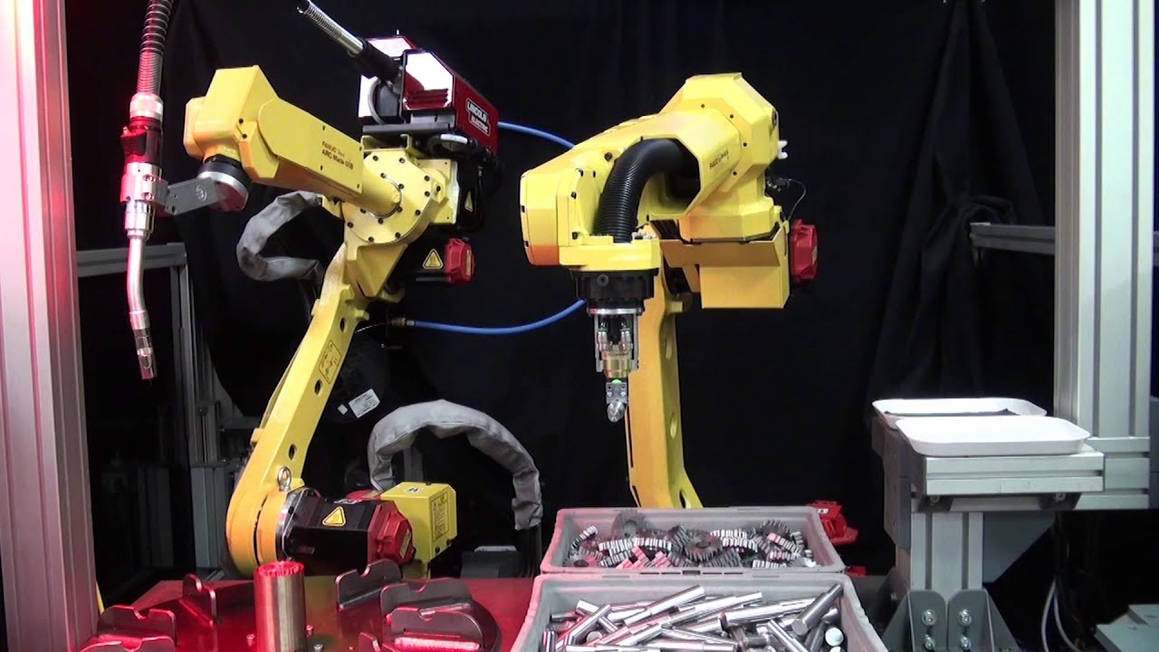 Two New FANUC Welding Robots MIG Weld Axle Transmission Shafts - FANUC America