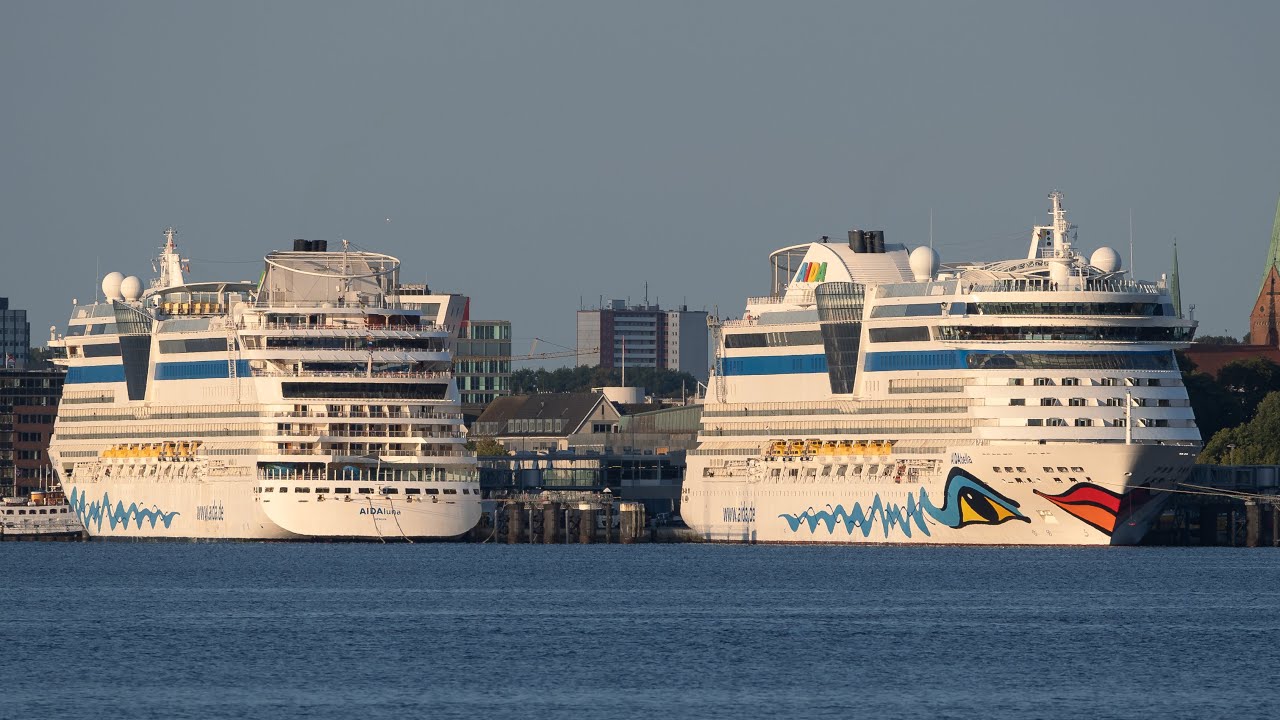 AIDA Doppelanlauf in Kiel mit AIDAbella und AIDAluna |4K
