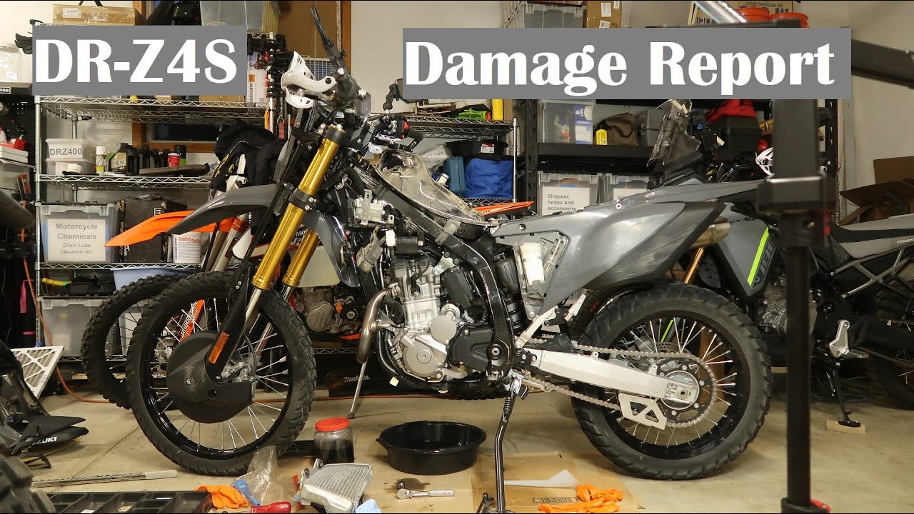 DR-Z4S Radiator Damage Report