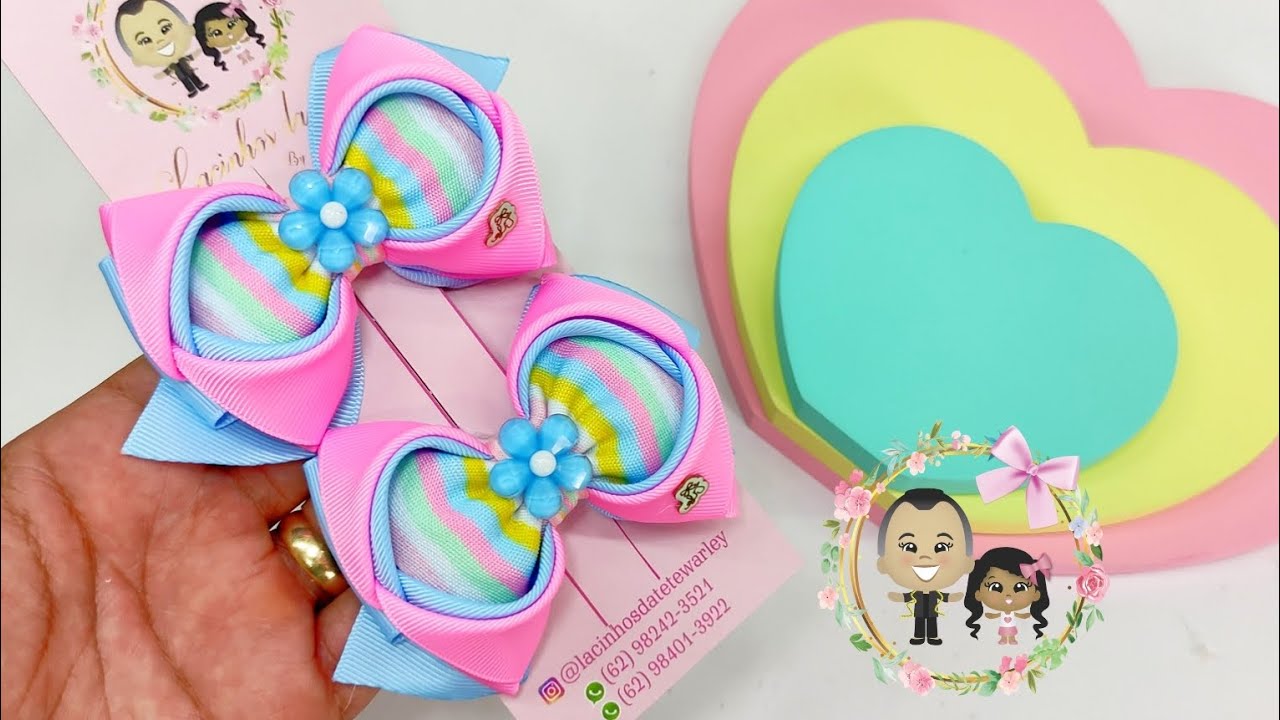 Laço Docinho Duplo na fita n9. Dica para iniciantes 🎀