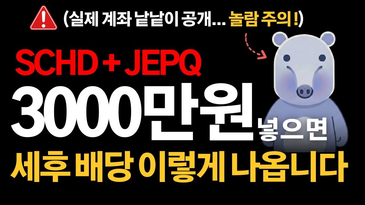 SCHD&middot;JEPQ 3000만원 투자하면 매달 세후 배당금이 이렇게 나옵니다 (실제 계좌 공개)