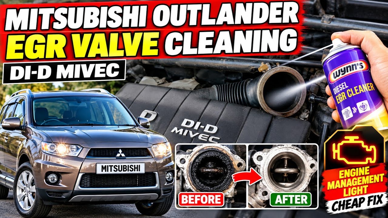 Mitsubishi Outlander DI-D MIVEC EGR Valve Cleaning || Mitsubishi Engine Management Light Cheap Fix