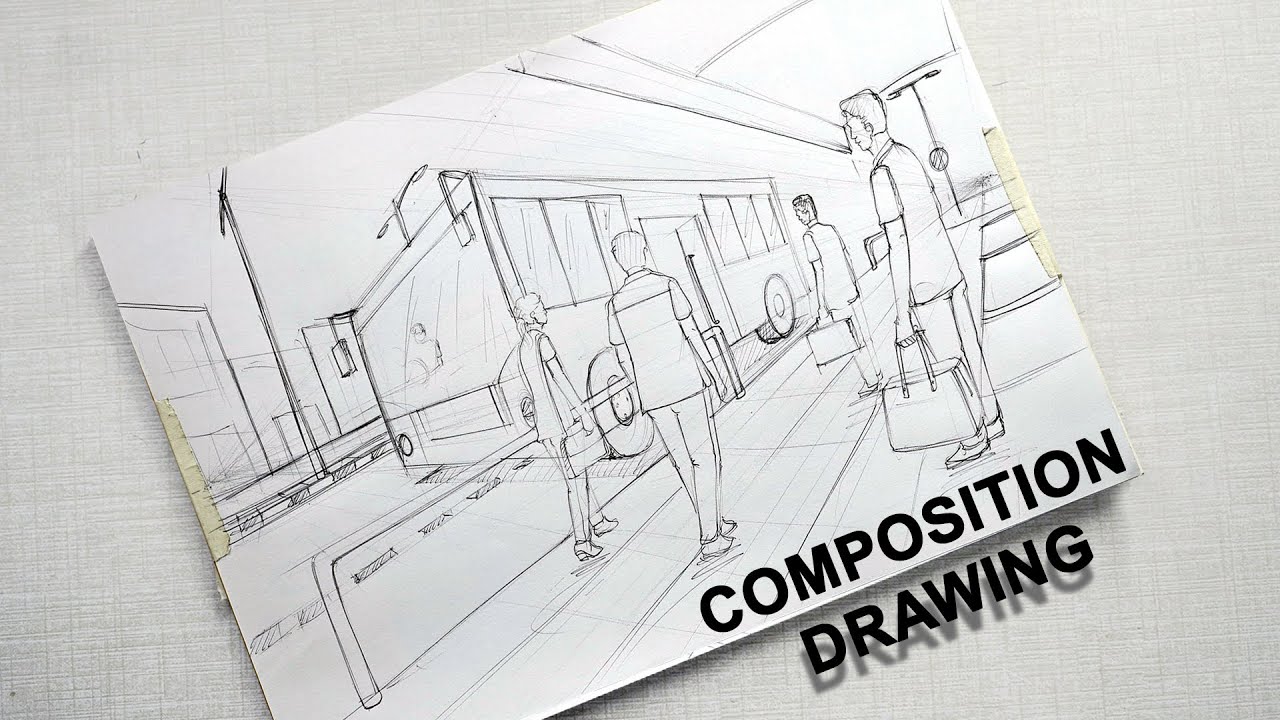 Composition Drawing (Bus Stop)