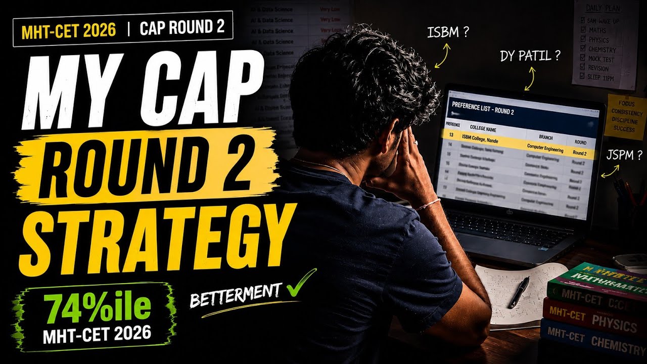 MHT CET CAP Round 2 Strategy 2026 🎯 | How I'm Targeting a Better College at 74%ile