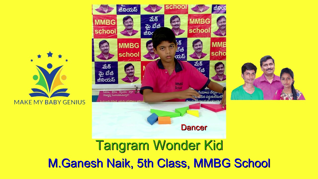 MMBG School || 5th Class Student Ganesh Naik Solving Tangram Puzzles