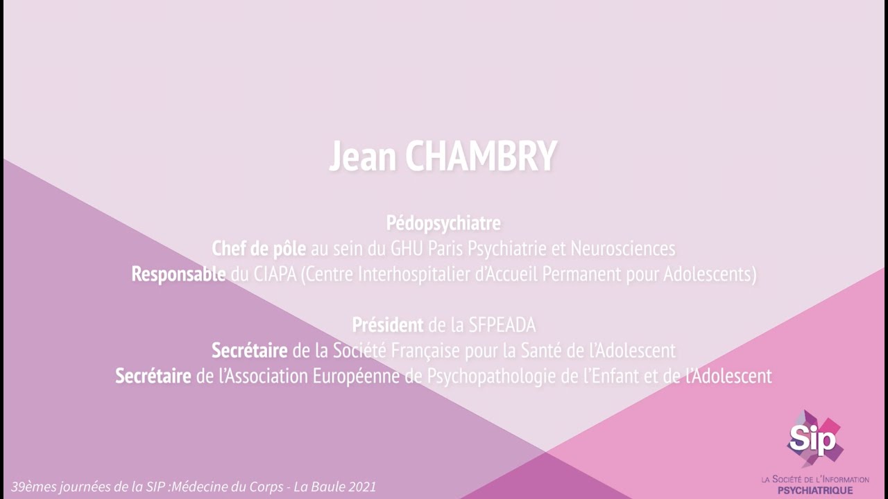 Jean CHAMBRY      De la dysphorie de genre à la transidentité, quelle place pour la psychiatrie