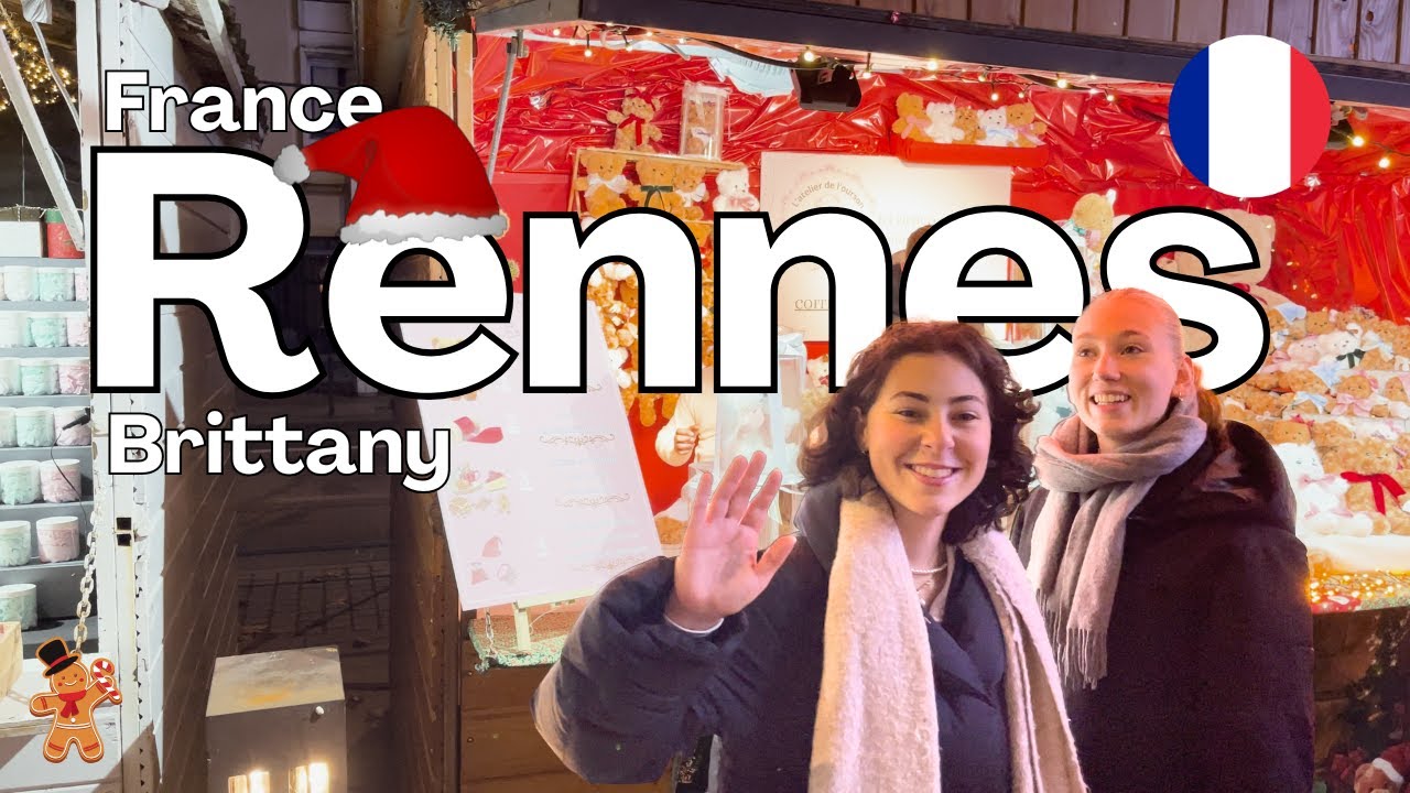 CHRISTMAS Walking tour 🎅 | Rennes FRANCE | 4K UHD 🎄