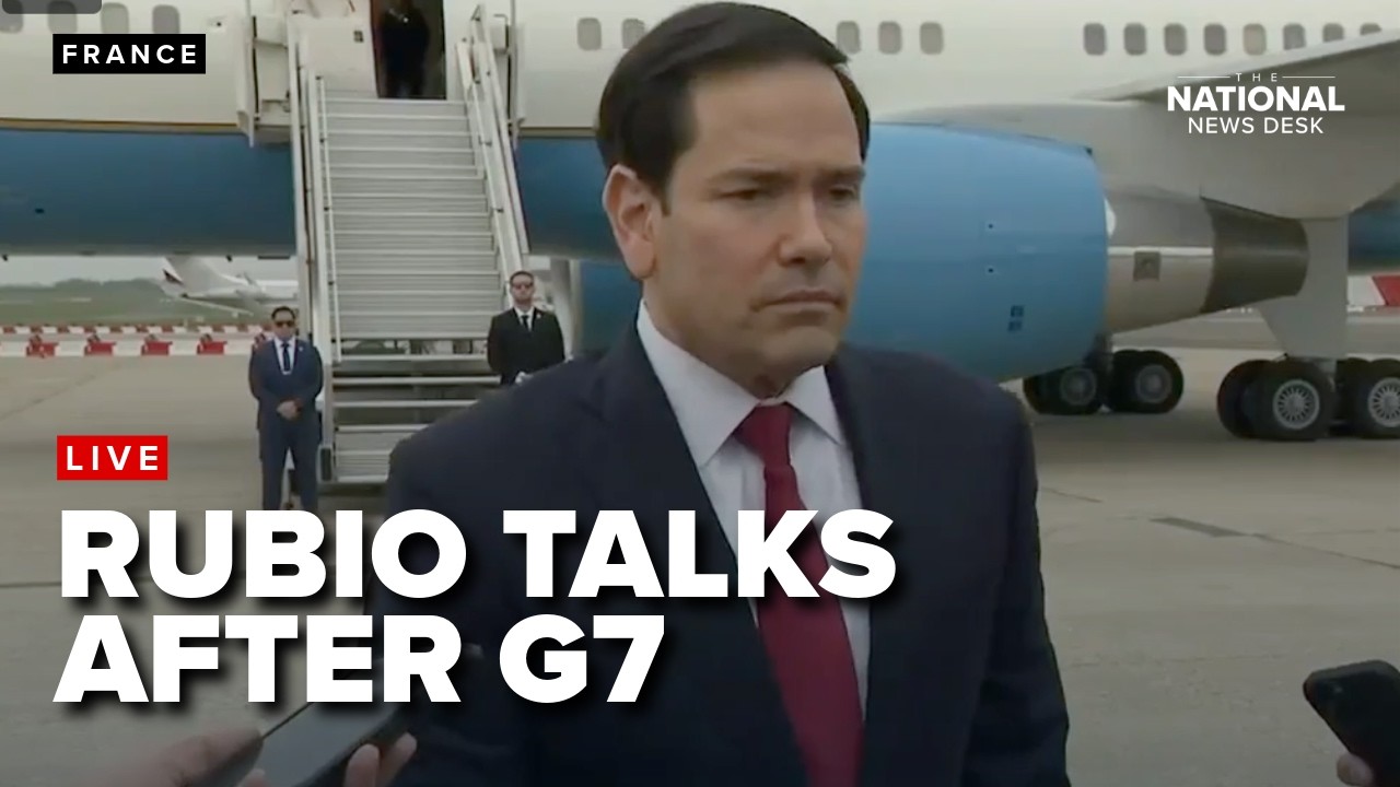 Sekretarz stanu Marco Rubio organizuje konferencję prasową po rozmowach G7
