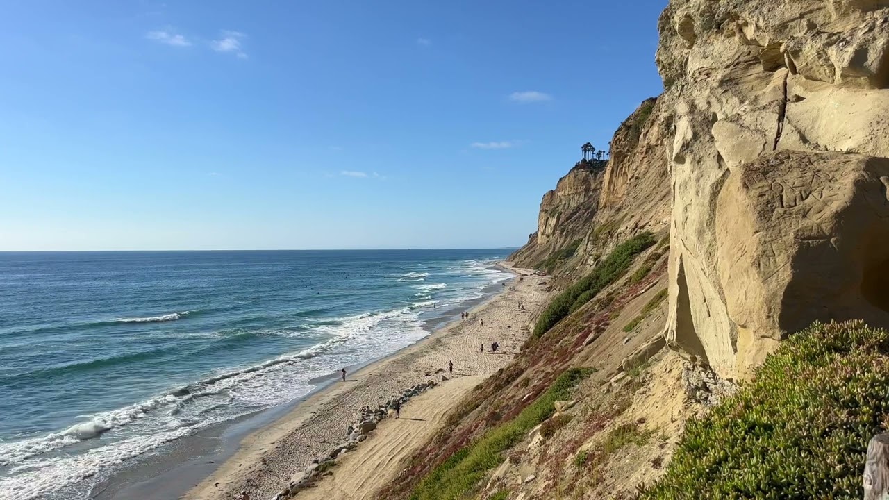 Ocean Wave Sounds of San Diego 🌊 La Jolla Cliffs Beach Ambiance ⛰️ Relaxing Nature Sounds