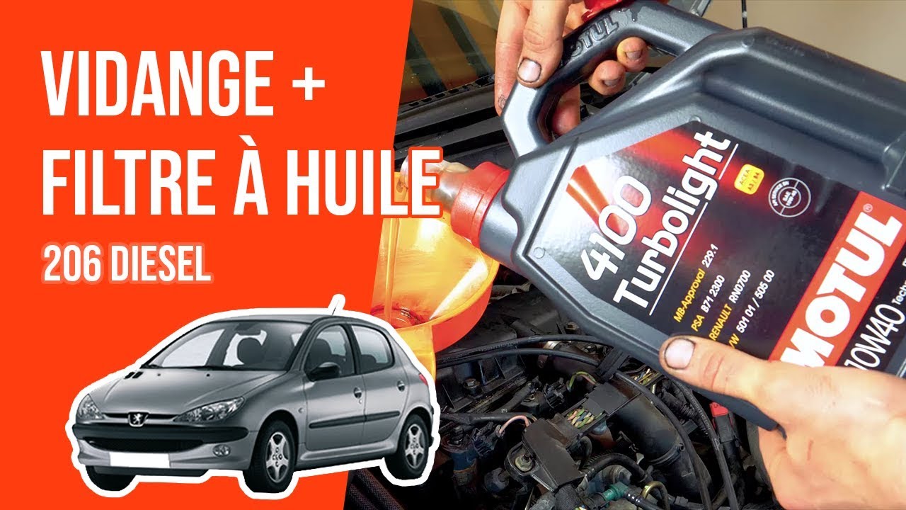 Vidange et changement du filtre à huile PEUGEOT 206 2.0 HDI 🛢
