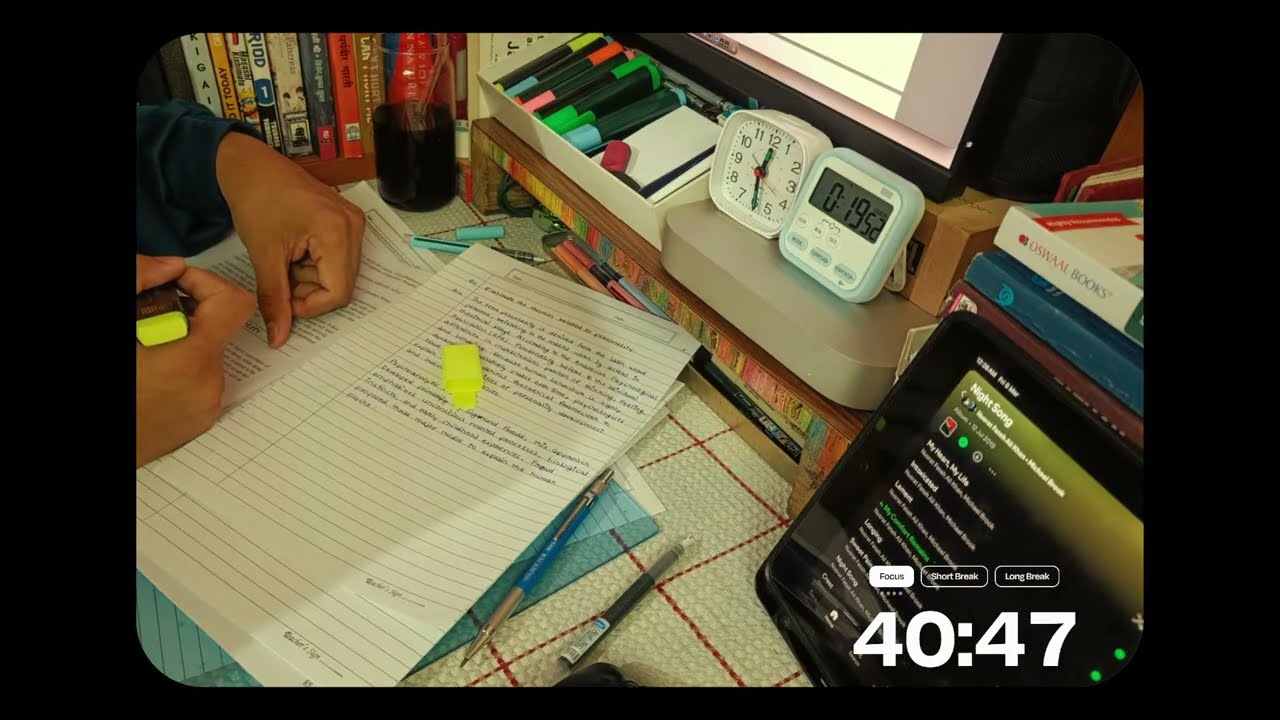 4 hours Study With Me📚| Rain🌧️ ASMR for Deep Study | 60/05 Pomodoro 🍅