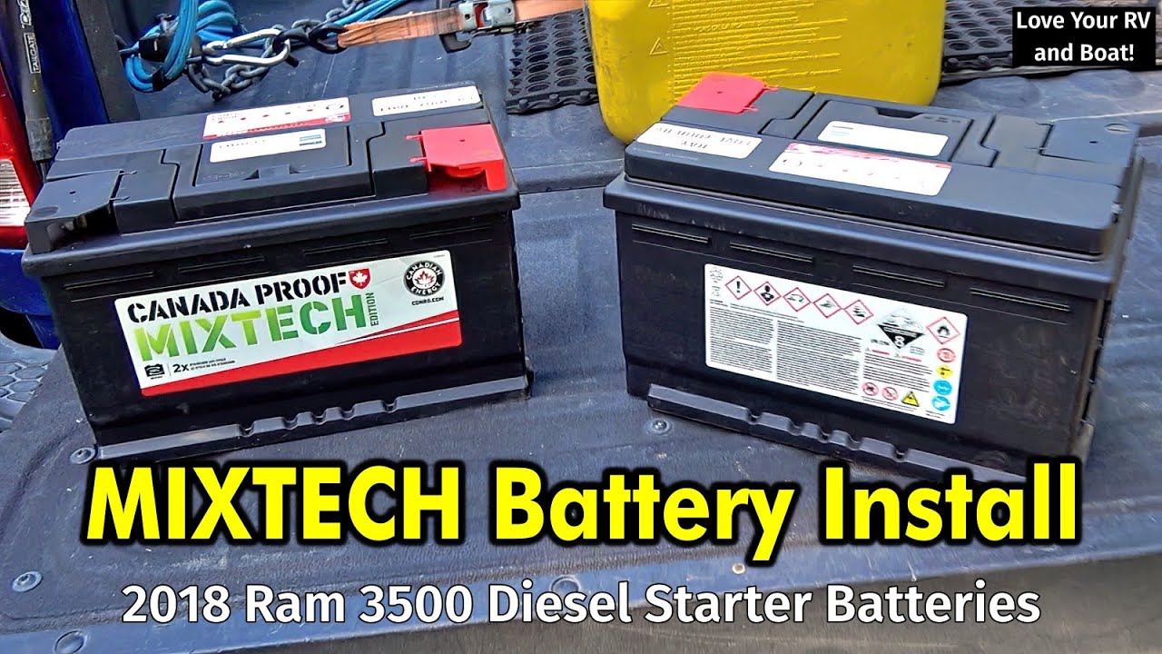 New MIXTECH Starter Battery Installation - Ram 3500 Cummins 6.7L Diesel Pick Up Truck