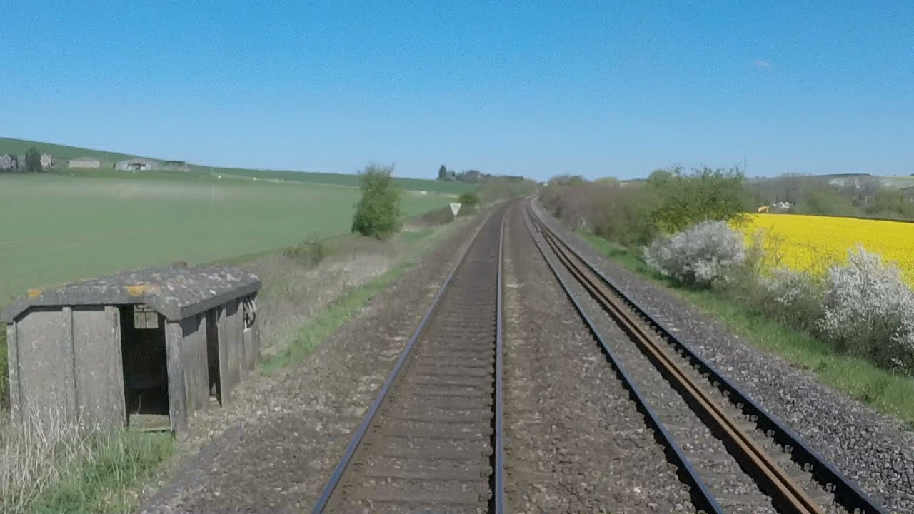 Departing Salisbury, cab view - Hastings DEMU - 18 April 2015 - Green Dragon railtour