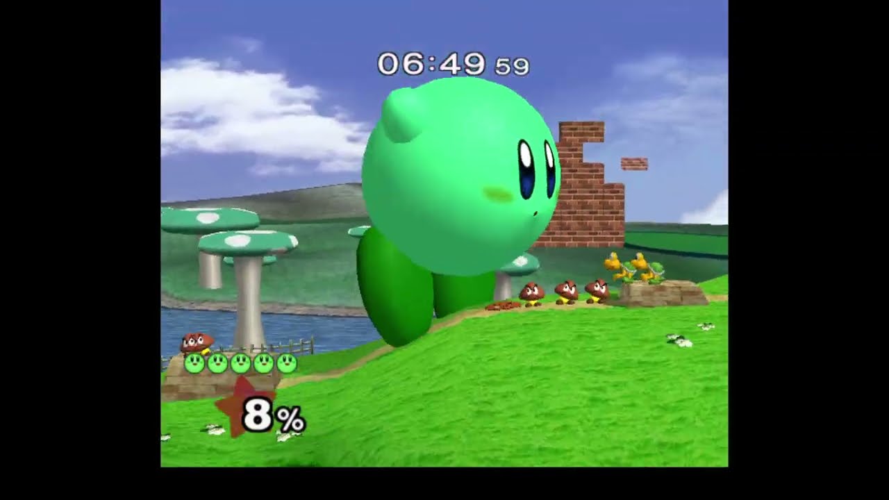 Super Smash Bros. Melee - Adventure Mode with Green Giant Kirby