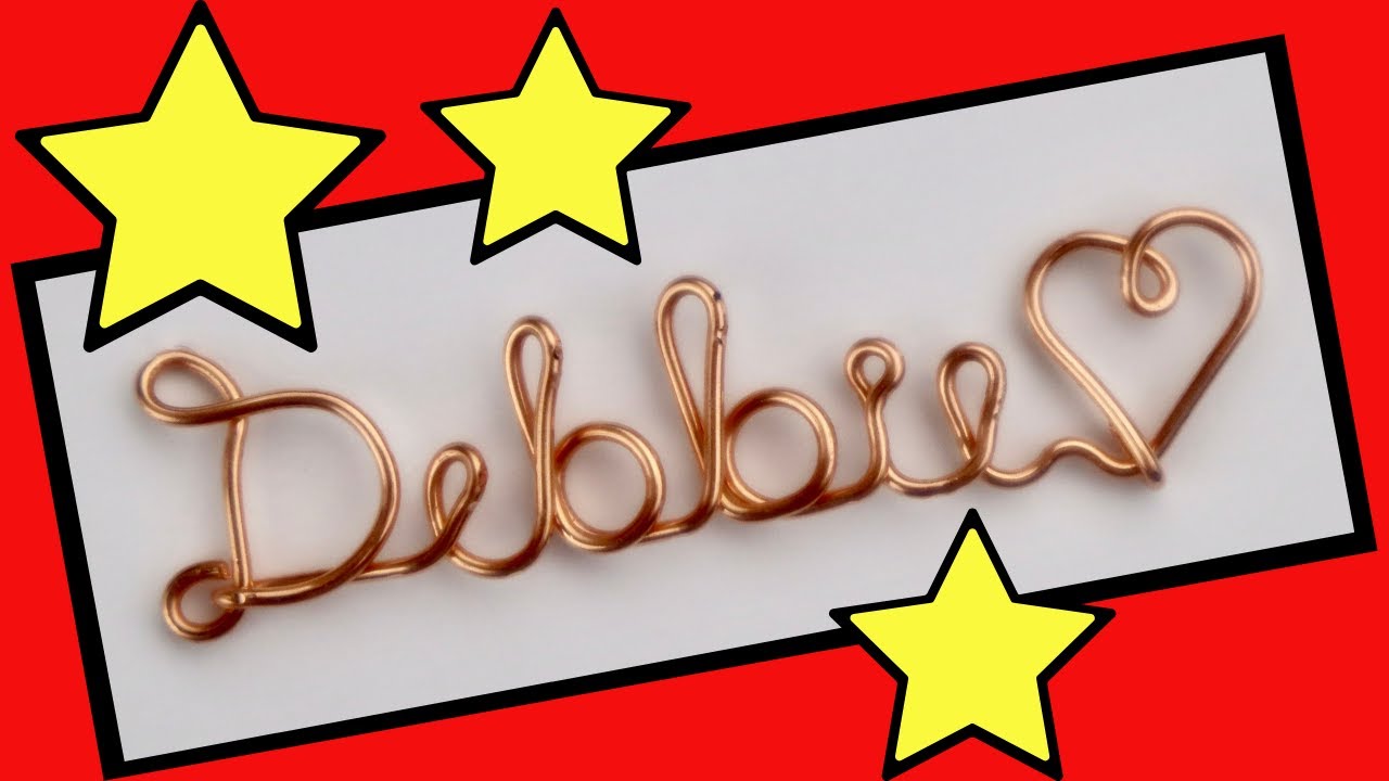 Wire Name Necklace Tutorial: Debbie Pendant with a Heart
