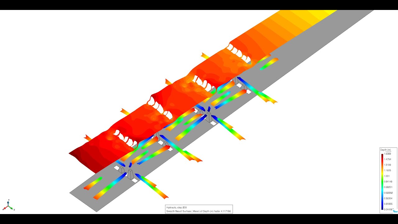 Hydraulic and wood simulation of the fishway [IBER model]