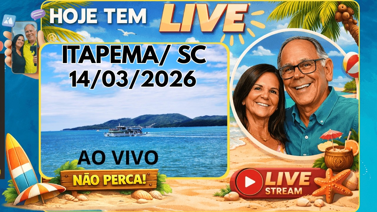 ITAPEMA / SC  MANHÃ PERFEITA DE SÁBADO - PRAIA AO VIVO    14/03/2026   8:30h