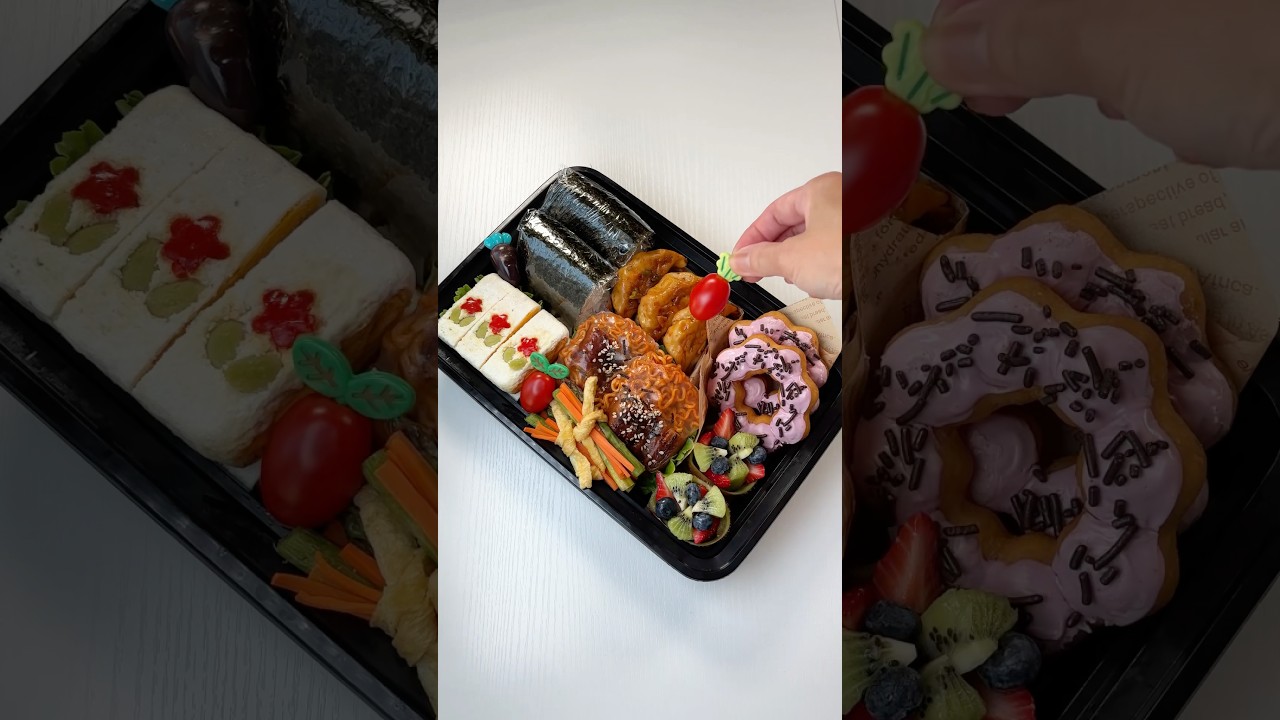 ASMR🎧Let's Make My Picnic Bento🍙🥟🍩#asmr #lunchbox #lunch