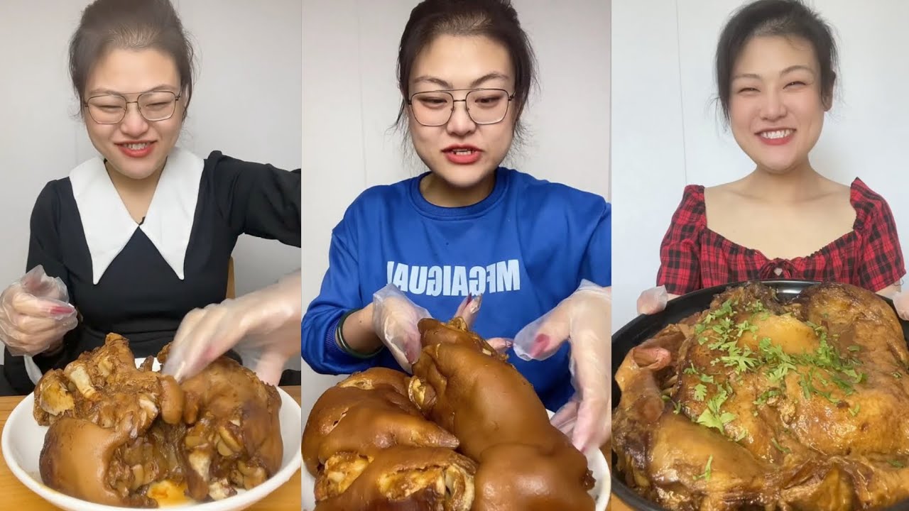 Mukbang Challenge:Eat cow tongue belly rib belly pork skin roll 🥐#mukbang #yummyfood  #eatingsounds