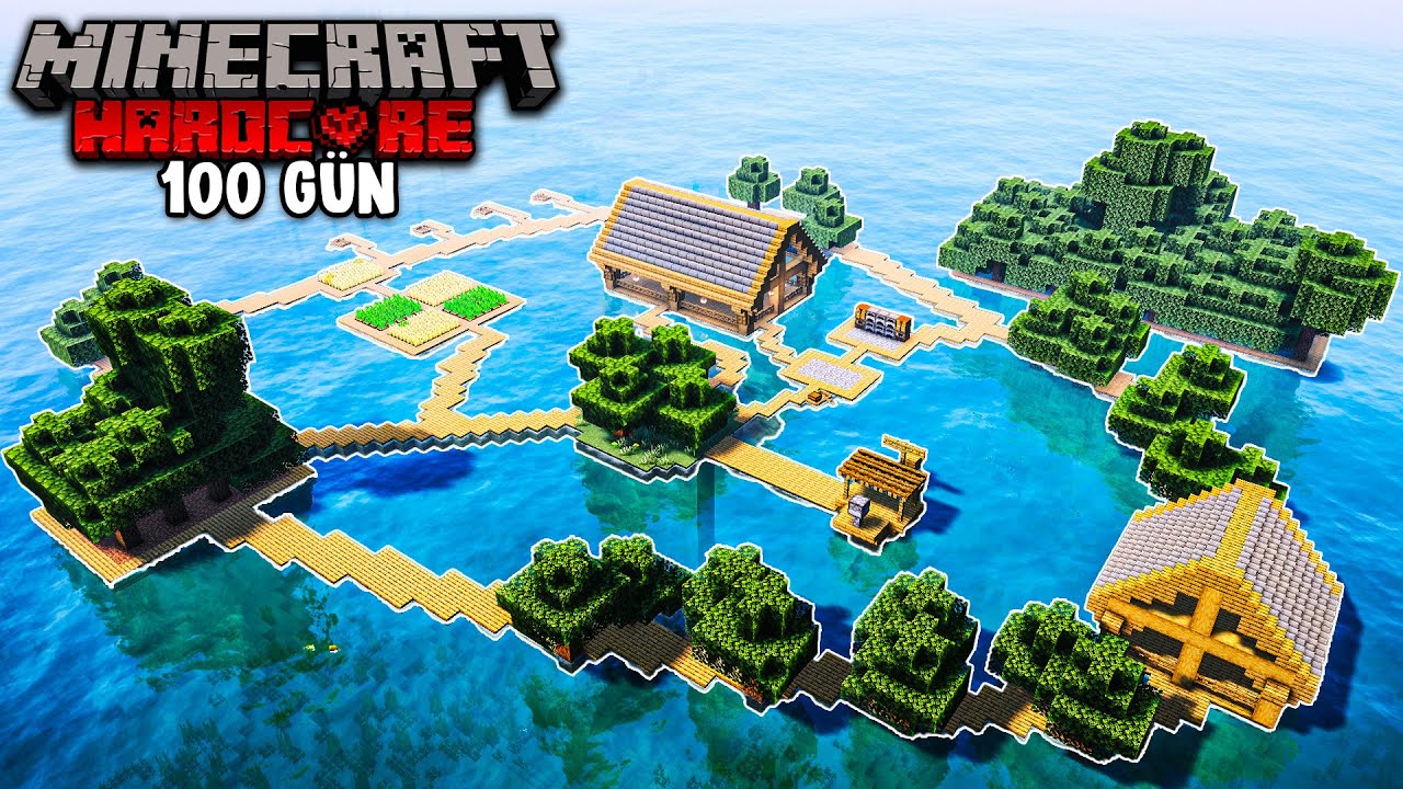 Minecraft Hardcore’da SADECE OKYANUS Dünyasında 100 Gün Hayatta Kaldım!