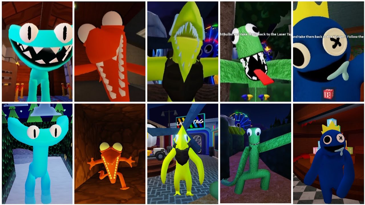 Top 5 Rainbow Friends Monsters Jumpscare! | 5 Characters Accurate Roleplay | Monster Attack | Roblox