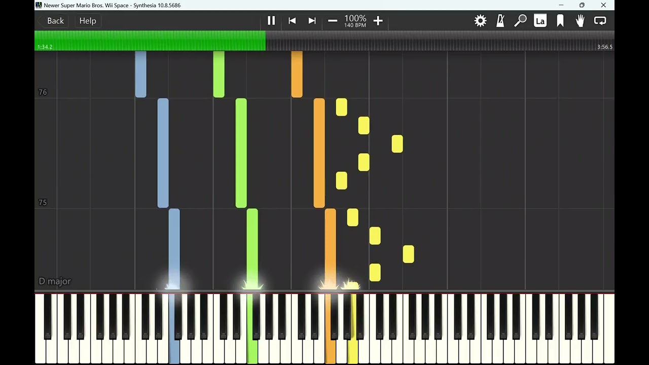 Newer Super Mario Bros. Wii Space Synthesia
