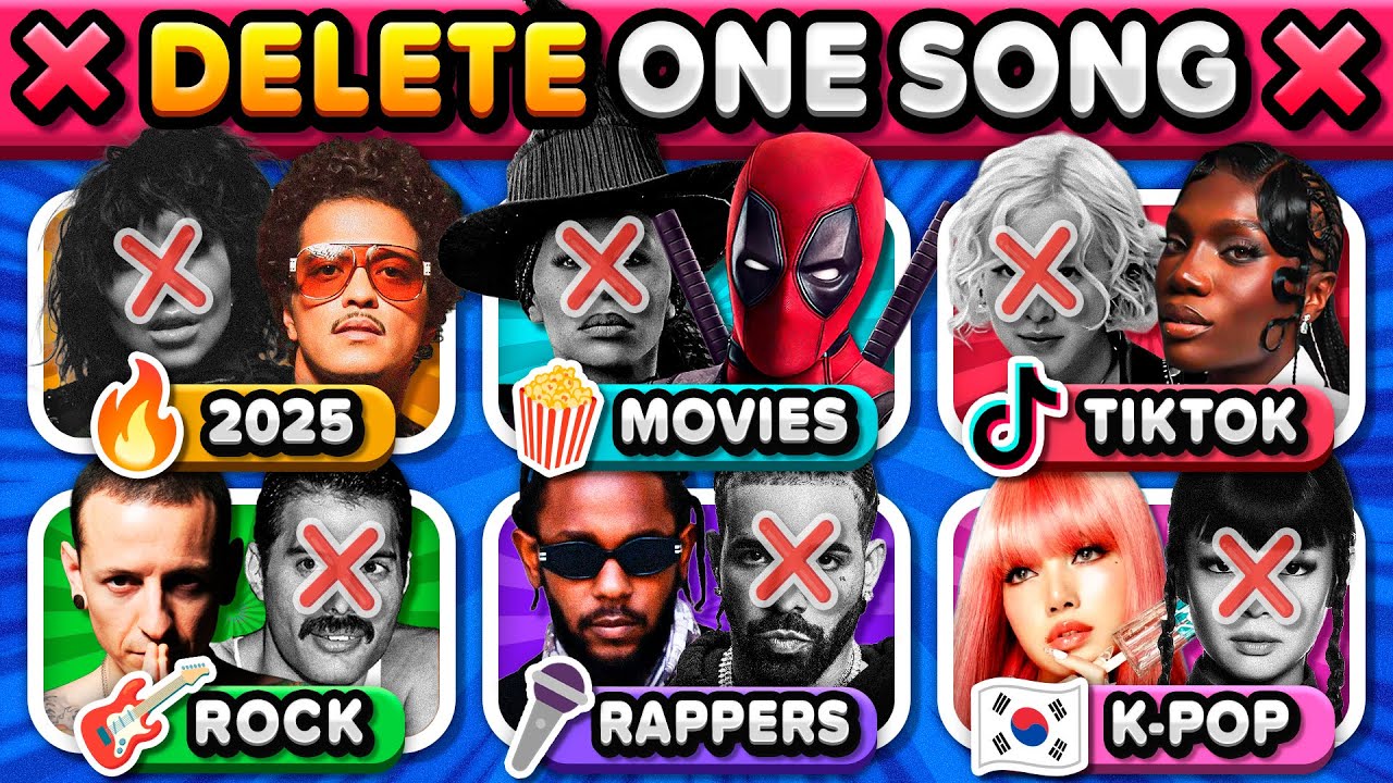 ❌ DELETE ONE SONG ❌ Random Rules, 6 Songs Challenge! Can You Delete Just One? | Music Quiz