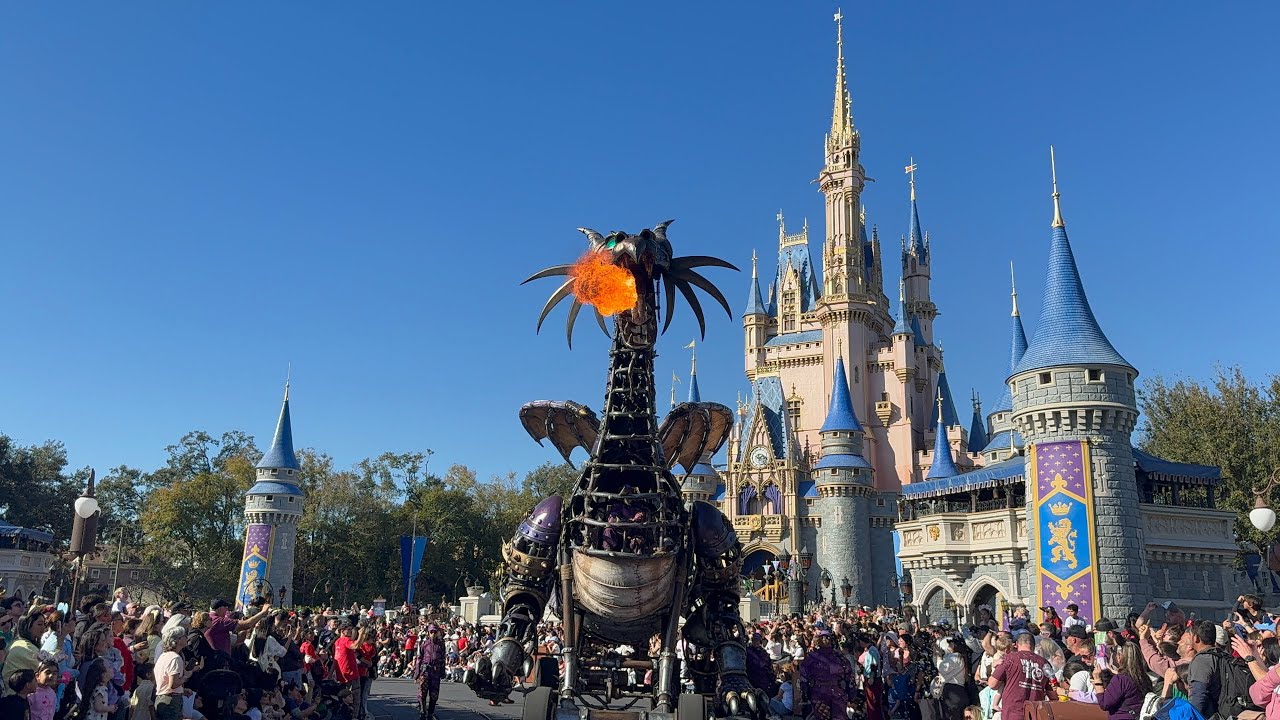 Disney Festival of Fantasy Parade in front of Cinderella Castle