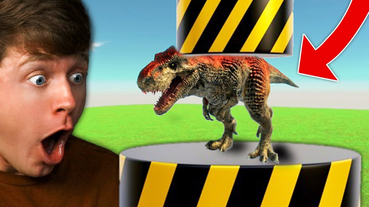 Can the DINOSAURS ESCAPE the HYDRAULIC PRESS!? (Reaction)