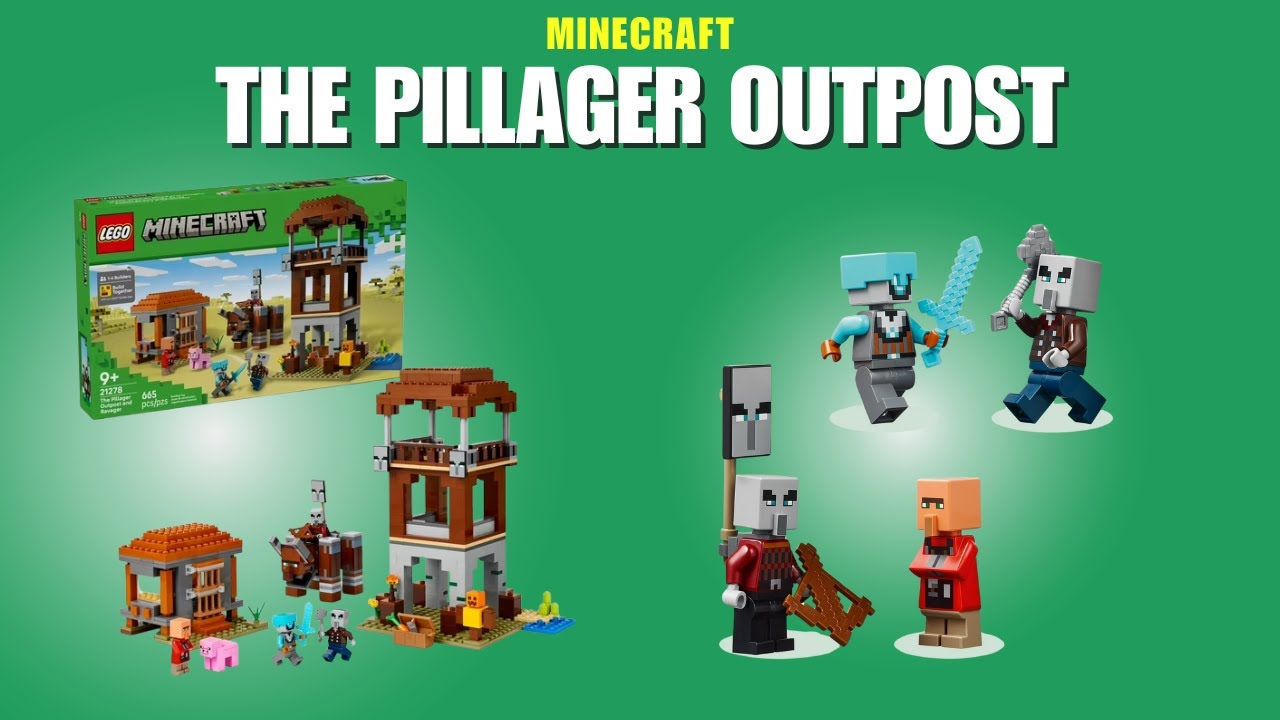 LEGO Minecraft THE PILLAGER OUTPOST 21278 Review: Ravager Action & Hidden Villager Hut!