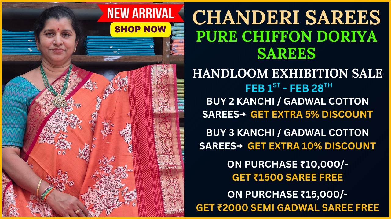 Chanderi sarees & Pure Chiffon Doriya sarees | latest sarees collection | rekha collections sarees