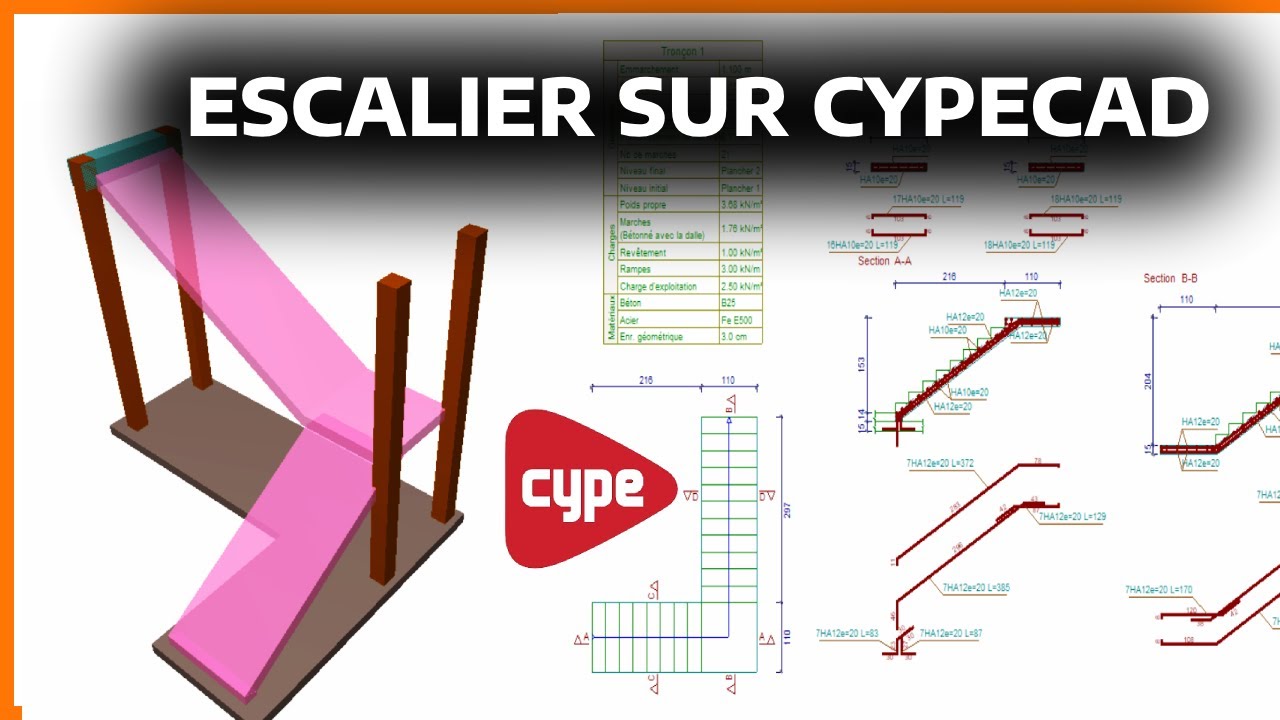 COMMENT MODELISER L'ESCALIER SUR CYPECAD