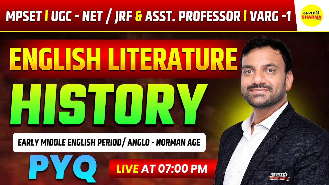 ENGLISH LITERATURE  HISTORY | MPSET | UGC NET / JRF & ASSISTANT PROFESSOR BY TRIPATHI SIR