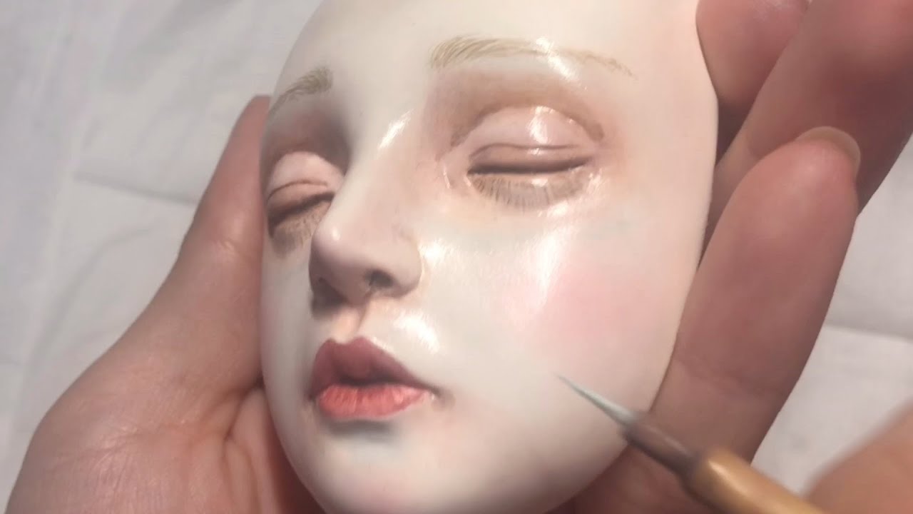 【ドールメイク】顔に血管を描いていく様子を撮りました！