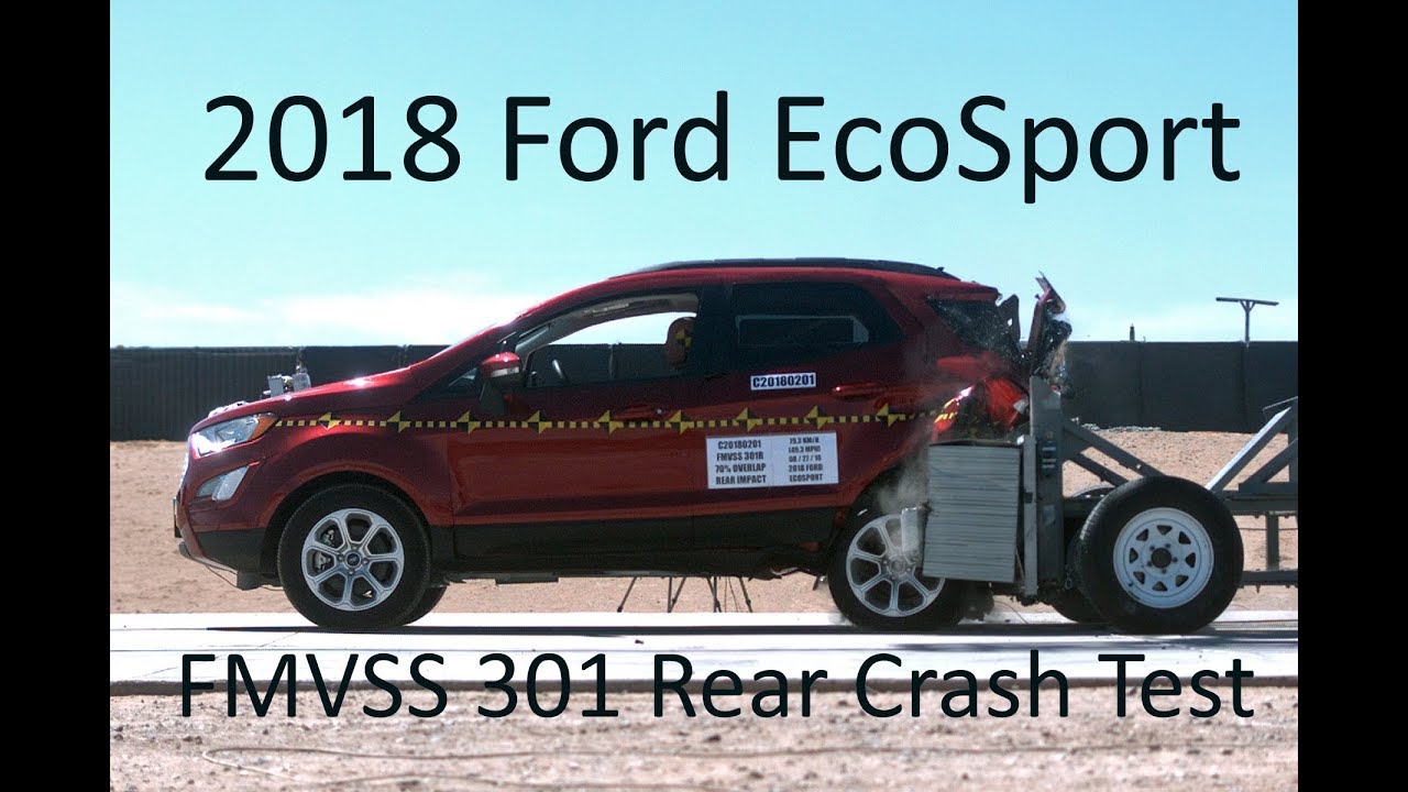 2018-2020 Ford EcoSport FMVSS 301 Rear Crash Test (50 Mph)