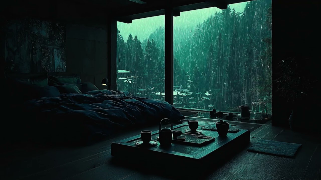 Thunderstorm in the Woods (No Ads) ⛈🌲 | Black Screen Rain Sounds for Deep Sleep & Focus