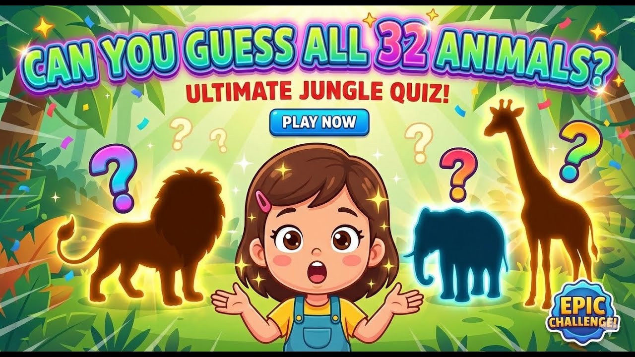 32 Jungle Animals Quiz for Kids! 🦁 Names | Learn with Tina