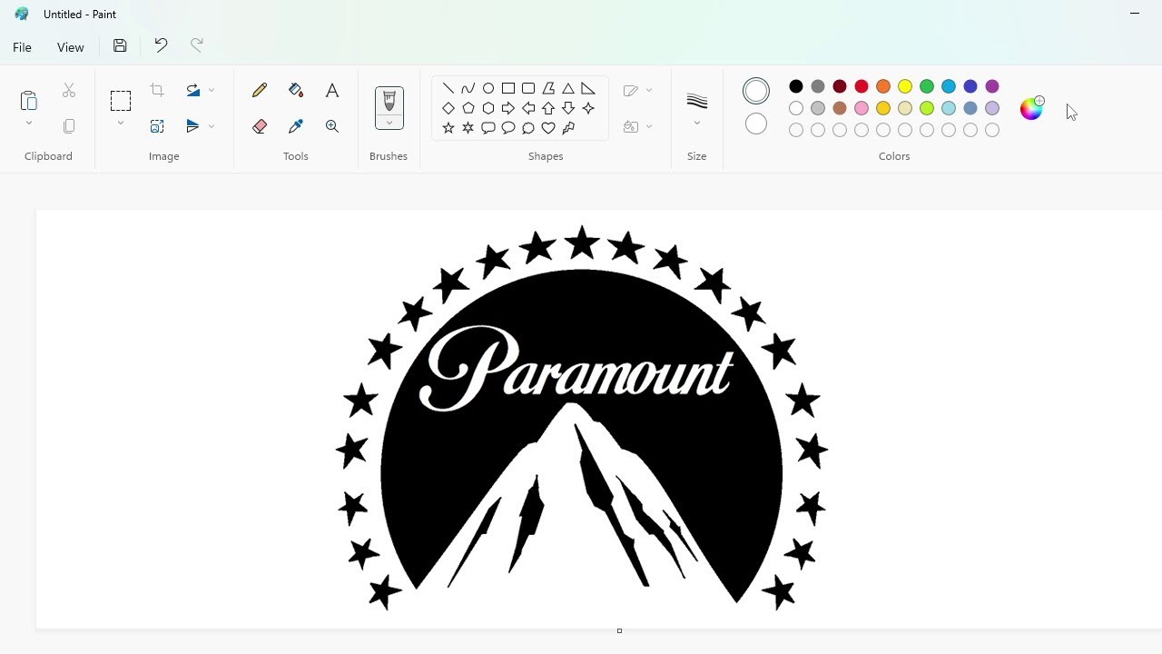 How to draw the Paramount Pictures logo using MS Paint | How to draw on your computer