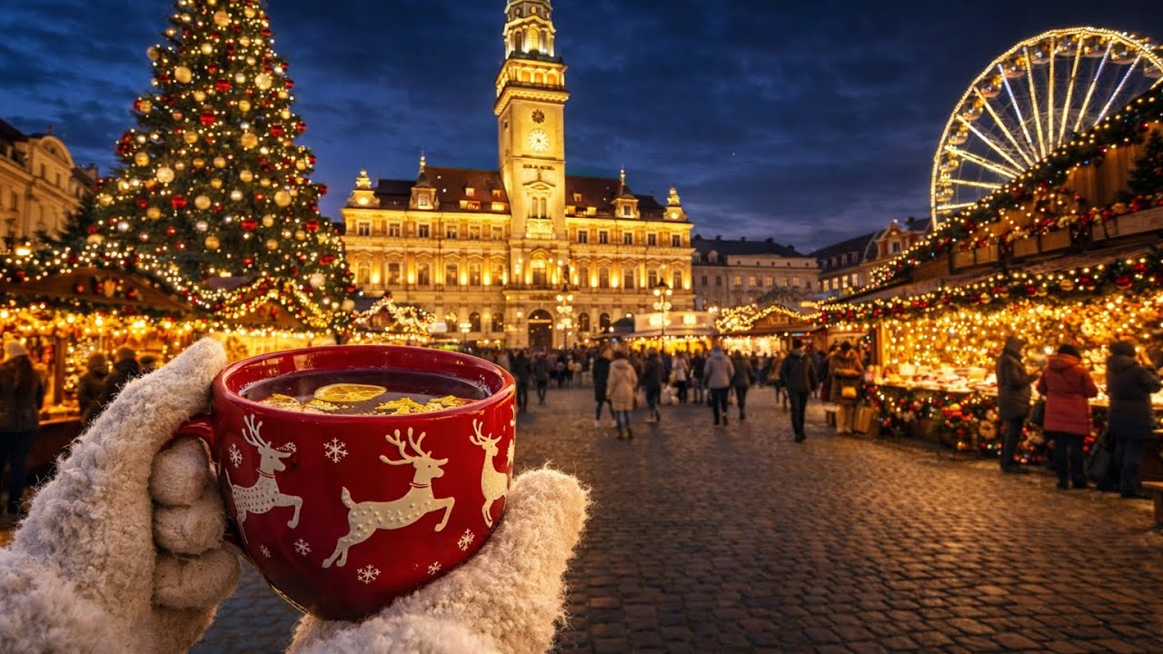 Опава - Рождественские ярмарки в Чехии - Пешеходная экскурсия - Tourist Travel 4K